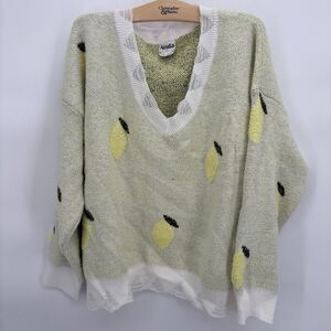Arula Lightweight Distressed Lemon V Neck Sweater Womans 2X B‎ NWT